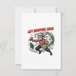 Geschenkverpackungs-Ninja-Weihnachts-Feiertags-Des Dankeskarte