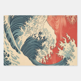 GESCHENKVERPACKUNGSBÖGEN JAPANISCHE KUNST GESCHENKPAPIER SET