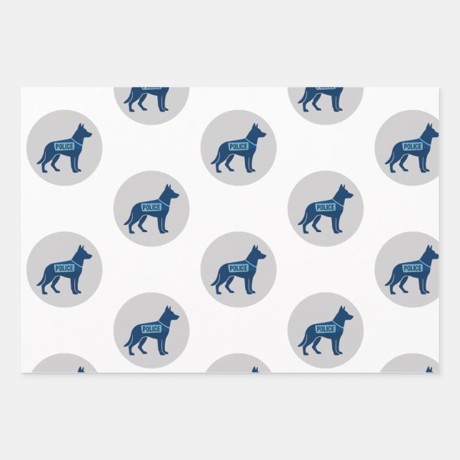 Geschenkverpackungspapier für Polizeihunde Geschenkpapier Set (Vorderseite)