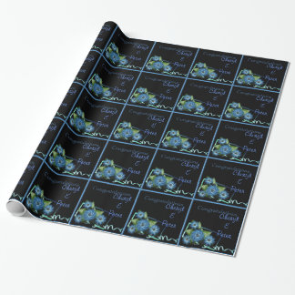 Geschenkverpackungsvorlage Chic Blue schwarzes Blu Geschenkpapier