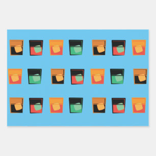 Geschenkwrap - Bourbon Aficionado 3 Designs Geschenkpapier Set