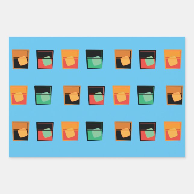 Geschenkwrap - Bourbon Aficionado 3 Designs Geschenkpapier Set (Vorderseite 3)