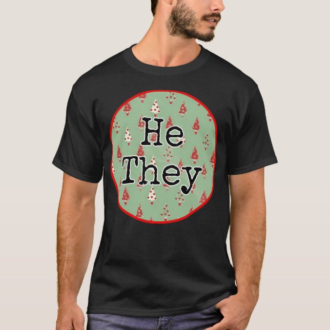 Geschenkwrap Inspiriert Pronouns, die sie T-Shirt (Vorderseite)