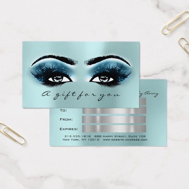 Geschenkzertifikat Blaues Wasser Gold Lashes Makeu (Büro)
