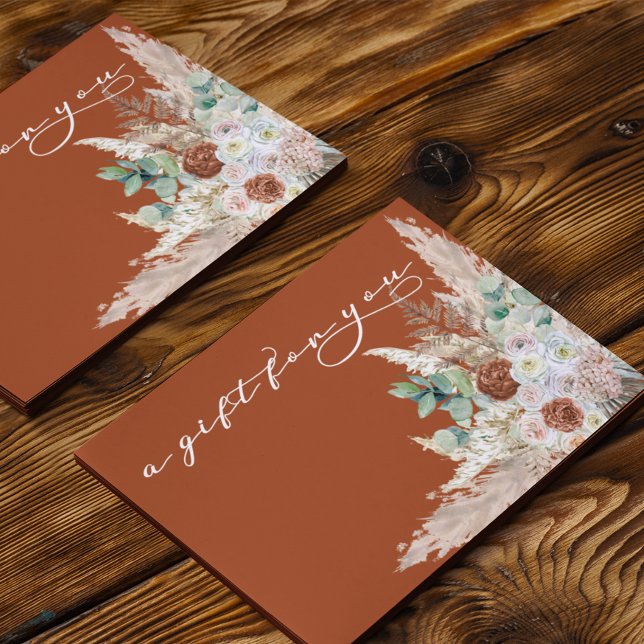 Geschenkzertifikat Boho Pampas Grass Terra Cotta (Von Creator hochgeladen)