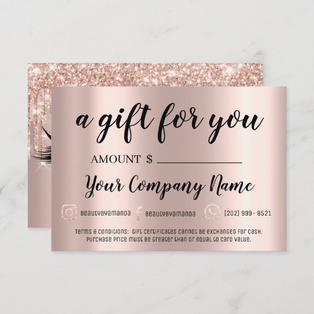 Geschenkzertifikat Brows Lash Extension Rosen Blus (Vorne/Hinten)