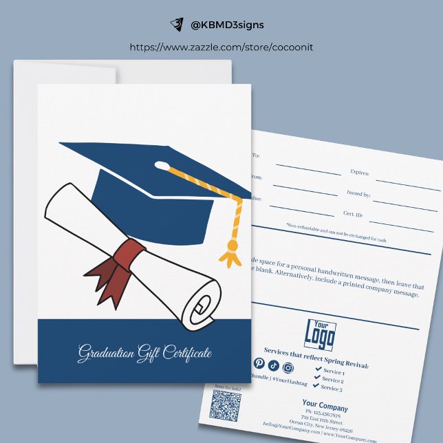 Geschenkzertifikat "Business Blue White Abschluss" (Business Blue White Graduation Gift Certificate)