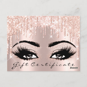 Geschenkzertifikat Eyelashes Brows Makeup Glam Postkarte