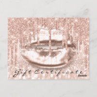 Geschenkzertifikat Glitzer Funkelnd Kiss Lip Makeu