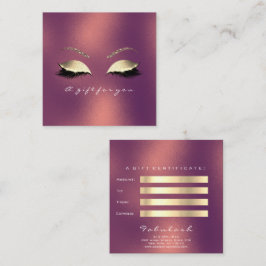 Geschenkzertifikat Kupfer Gold Lashes Makeup Auge Rabattkarte