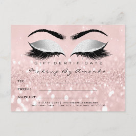 Geschenkzertifikat Lashes Erweiterung Makeup Grau Postkarte