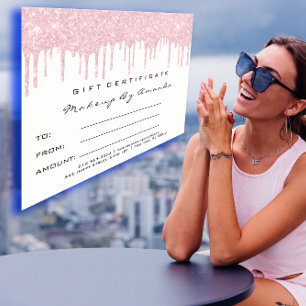 Geschenkzertifikat Lashes Erweiterung Makeup Pink Postkarte