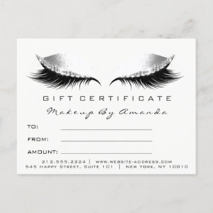 Geschenkzertifikat Lashes Erweiterung Makeup White Postkarte