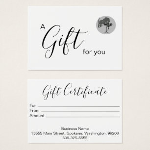 Geschenkzertifikat mit Logo