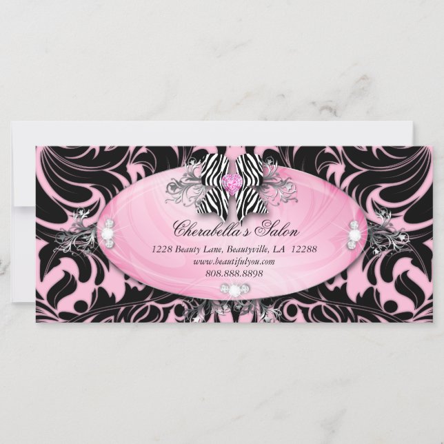 Geschenkzertifikat Mode Salon Jewelry Zebra Bow (Vorderseite)