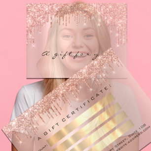 Geschenkzertifikat Nails Makeup Eyelash Rose Tropf Visitenkarte