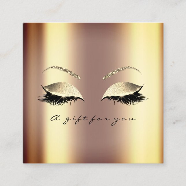 Geschenkzertifikat Sepia Gold Lashes Makeup Artist Rabattkarte (Vorderseite)