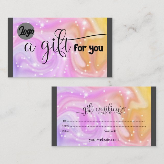 Geschenkzertifikat Visitenkarte (Vorne/Hinten)