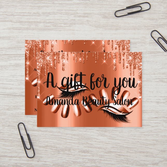 Geschenkzertifikat Wellness-Center Nails Luxus Ora Visitenkarte (Vorderseite/Rückseite Beispiel)