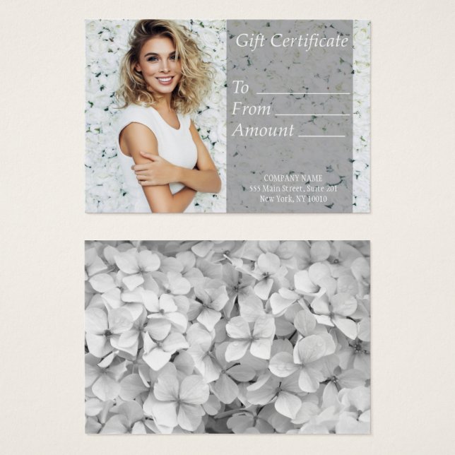 Geschenkzertifikat "White Salon" (Vorne & Hinten)