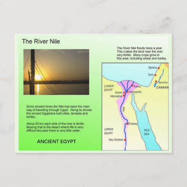 Geschichte, antikes Ägypten, Fluss Nile Postkarte (Vorderseite)