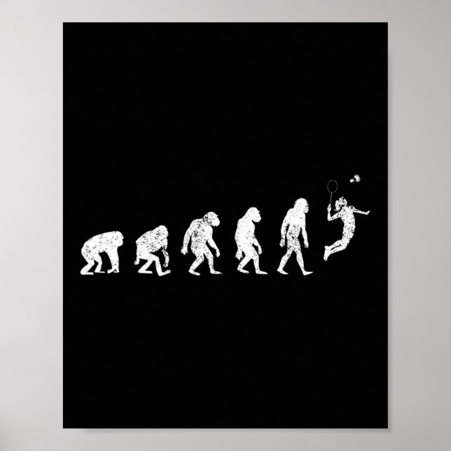 Geschichte Badminton Lover Print Funny Badminton E Poster (Vorne)