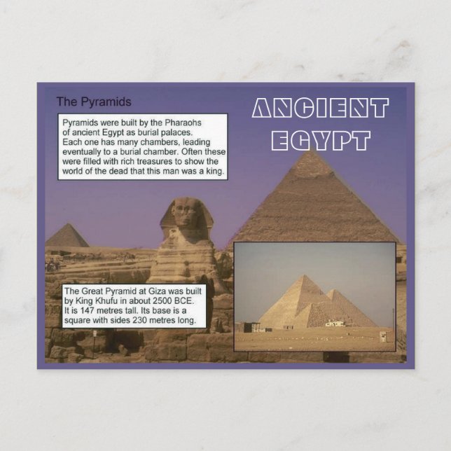 Geschichte, das alte Ägypten, die Pyramiden Postkarte (Vorderseite)