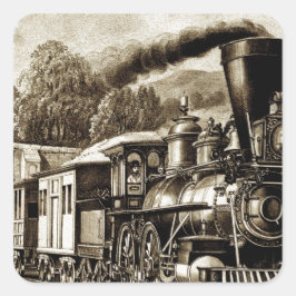 Geschichte der Dampflokomotive-Motor Quadratischer Aufkleber