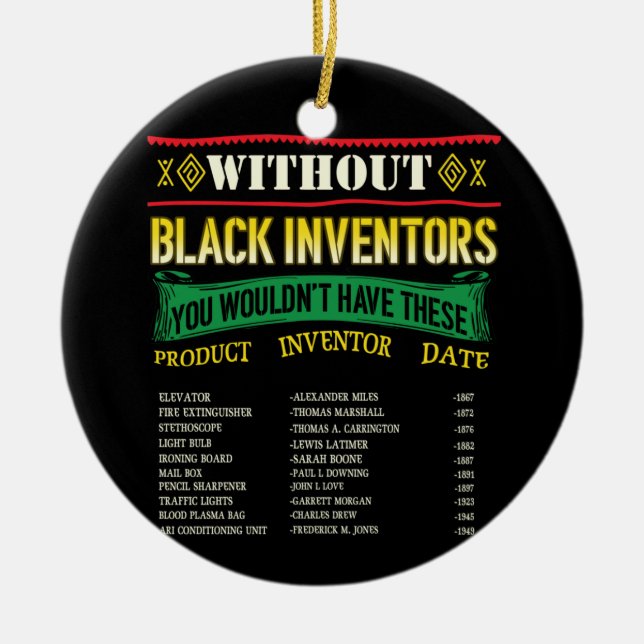Geschichte der schwarzen Erfinder Keramik Ornament (Vorne)