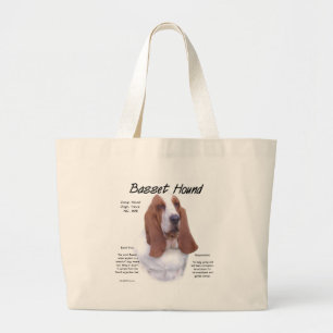 Geschichte des Basset-Hounds; alles über Basset-Hu Jumbo Stoffbeutel
