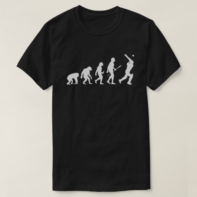 Geschichte des Cricket Lover-Geschenks Evolution d T-Shirt (Design vorne)