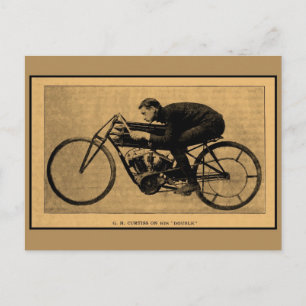 Geschichte des Motorradrennens GH Curtiss auf sein Postkarte