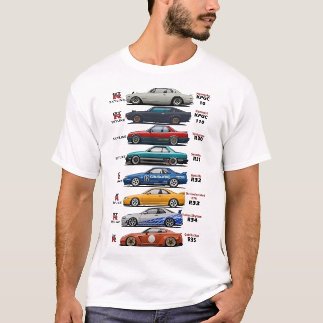 Geschichte des Nissan GTr T-Shirt (Vorderseite)