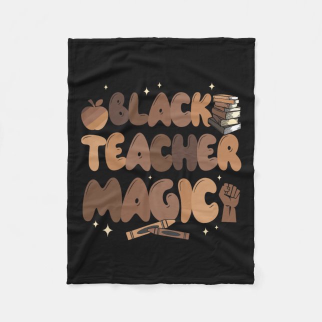 Geschichte des Schwarzen Lehrers Bildung Melanin A Fleecedecke (Vorderseite)