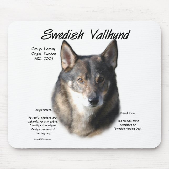 Geschichte des schwedischen Vallhund Mousepad (Vorne)