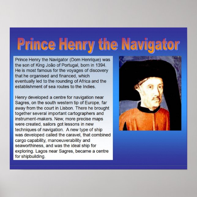 Geschichte, Erkundung, Prinz Henry der Navigator Poster (Vorne)
