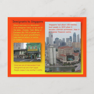 Geschichte, Geschichte, Einwanderer nach Singapur Postkarte