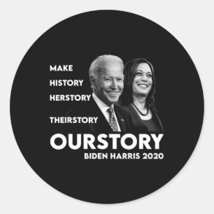 Geschichte Kamala Harris und Joe Biden 2020 Runder Aufkleber