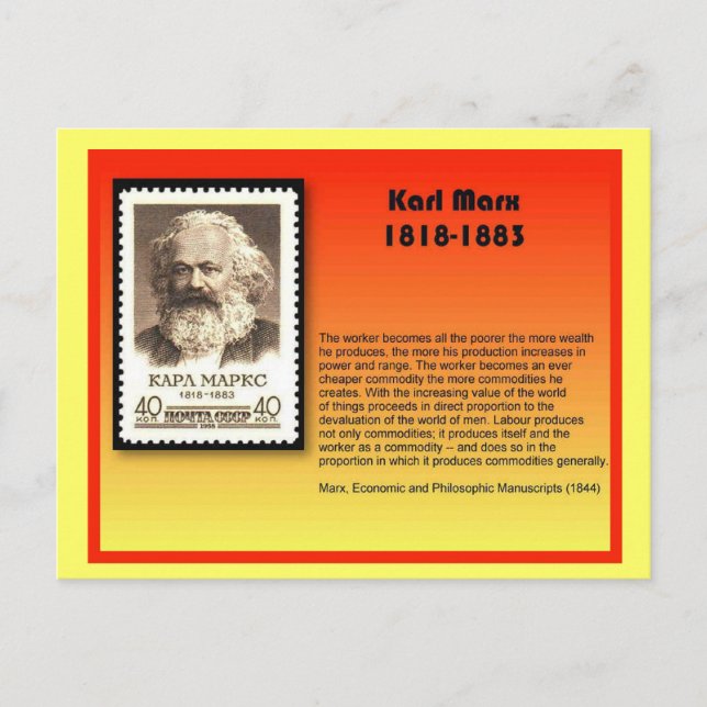 Geschichte, Karl Marx Postkarte (Vorderseite)