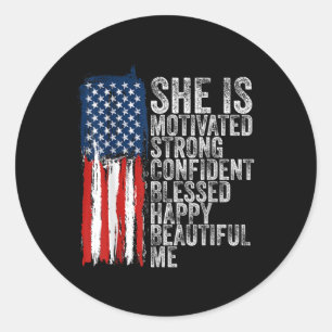 Geschichte Monat Patriotische amerikanische Flagge Runder Aufkleber