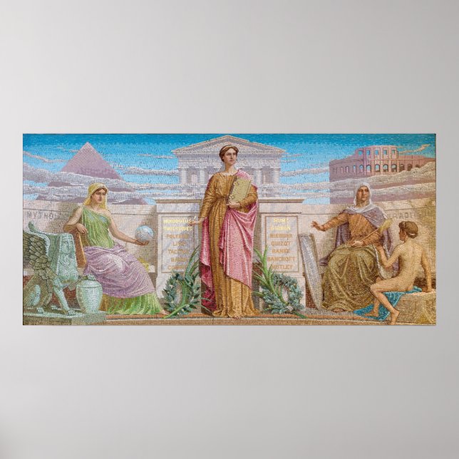 Geschichte, Mosaik von Frederick Dielman Poster (Vorne)