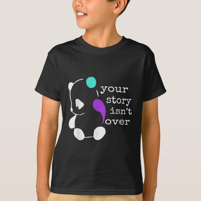 Geschichte nicht vorüber - Semicolon Geschenk Suiz T-Shirt (Vorderseite)