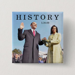 GESCHICHTE: Obama, der in der Button