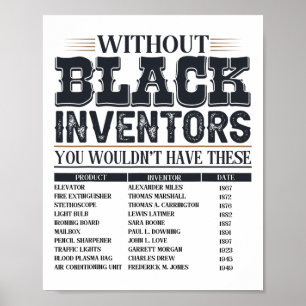 Geschichte vergessener schwarzer Erfinder Schwarze Poster