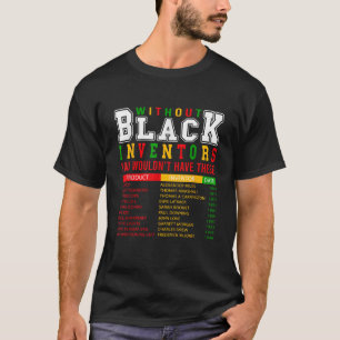 Geschichte vergessener schwarzer Erfinder schwarze T-Shirt
