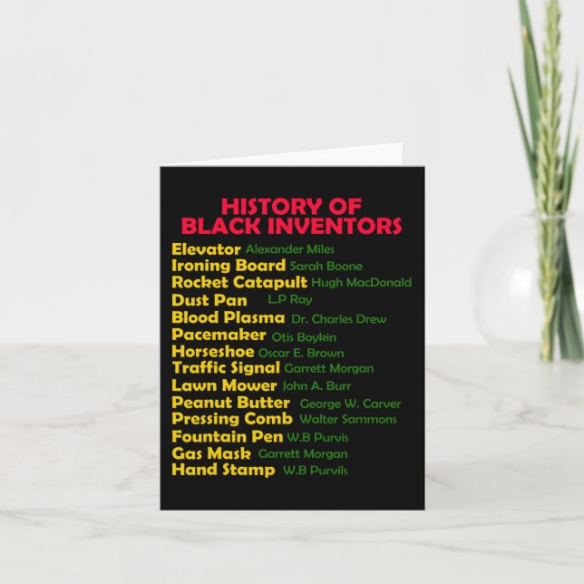 Geschichte von Black Inventors Black History Monat Karte (Vorderseite)