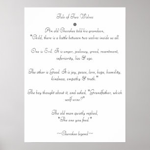 Geschichte von zwei Wölfen Poster