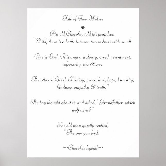 Geschichte von zwei Wölfen Poster (Vorne)