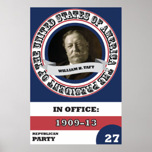 Geschichte Williams H. Taft Presidential Retro Poster
