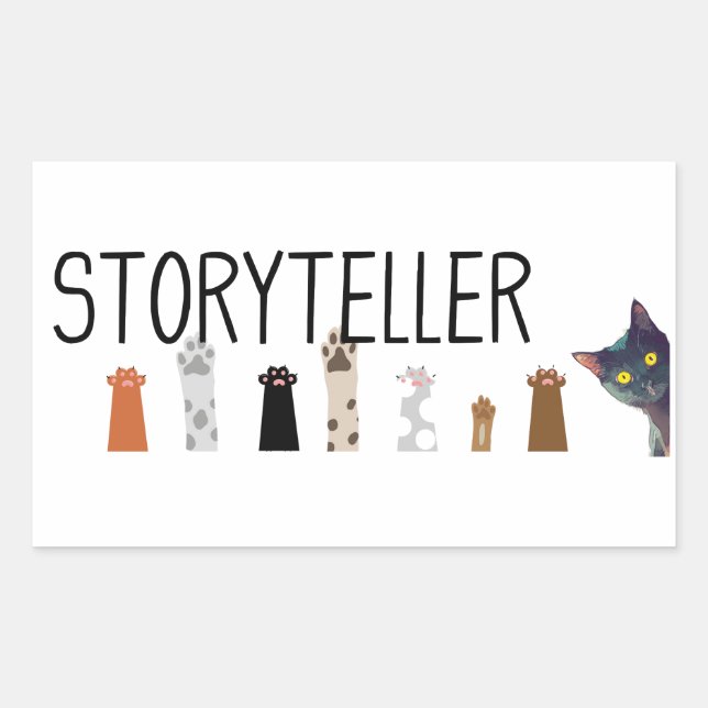 Geschichten erzählen Paws bei der Arbeit - Aufkleb Rechteckiger Aufkleber (Vorderseite)